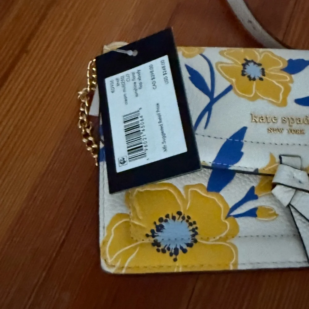 Kate Spade Yellow and Blue Floral Crossbody Bag - Picture 3 of 5
